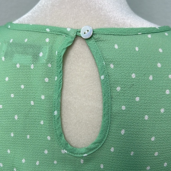 Charlie Holiday Stellar Green Polka Dot Top Size 6 - Picture 10 of 12